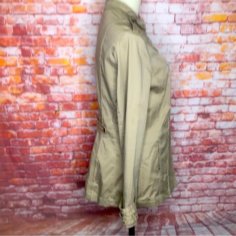 White house Black Market Khaki Tan  Twill Military Style Jacket - Picture 5 of 12